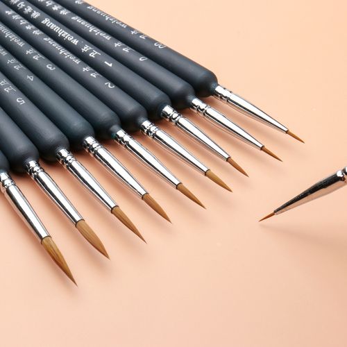 Paint Brushes Set, 10Pcs Paint Detail Brushes Set Fine Detail Paint Brush  Miniature Artist Painting Brushes Supplies for Art Watercolor Paintings