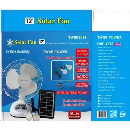 product_image_name-Generic-Solar Fan AC/DC 12-inch Rechargeable Table Fan-2