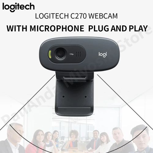 Logitech C270 HD Vid 720P Webcam With MIC Micphone Video Calling