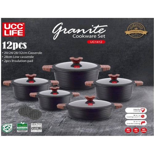 Generic 5 Set Non-stick Die Cast Iron Pot Set Cookware- Non-Toxic