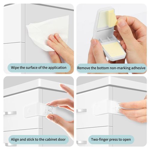 Generic Cabinet Locks, 4 PCS Child Proof Cabinet Locks Child Safety Locks - image 3