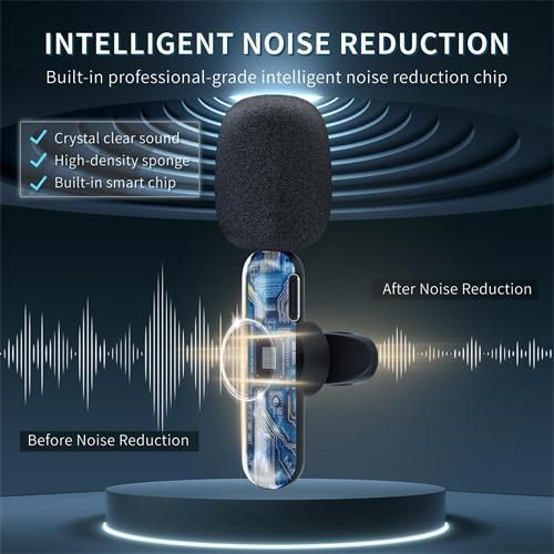 product_image_name-Generic-TECHMASTERS K9 Wireless Microphone 2.4GHz Professional Microphone (with clip) Compatible with Type-C devices (includes 2 microphones)-3