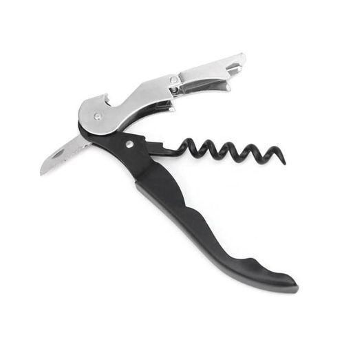 Generic 4-in-1 Professional Wine Bottle Opener Kit – Corkscrew, Wine Stopper, Pourer & Wine Ring (Black) - image 3