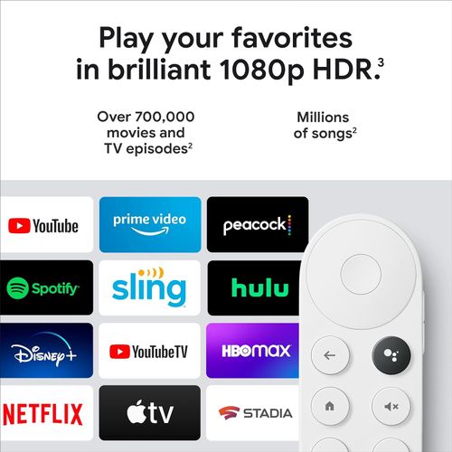 Google Nest Chromecast with Google TV, 4K 60fps HDR Streaming