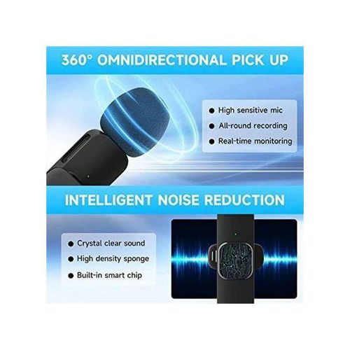 Generic Dual Wireless Lavalier Microphone Lavalier Microphone Supports TYPE-C Mobile Phone IOS Adapter - image 5