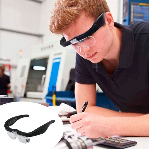 Magnifying Glasses Head-mounted For Reading Watchmaker Repair Magnifier USB  Rechargeable With LED Light 1.5X 2.5X 3.5X 5.0X