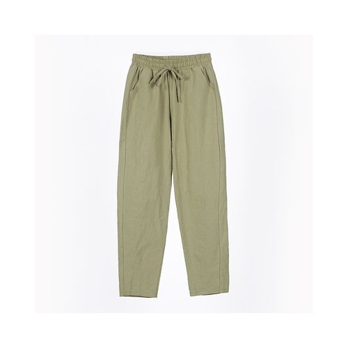 Olive Solid Ankle-Length Casual Women Cargo Fit Trousers - Selling Fast at