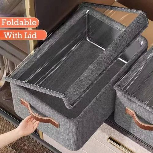 Generic Laundry Storage Box- Collapsible Wardrobe Clothes organizer boxes with cover