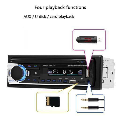 Generic Car MP3 Player With SD Card Slot, USB, Fm Radio AUX & BT