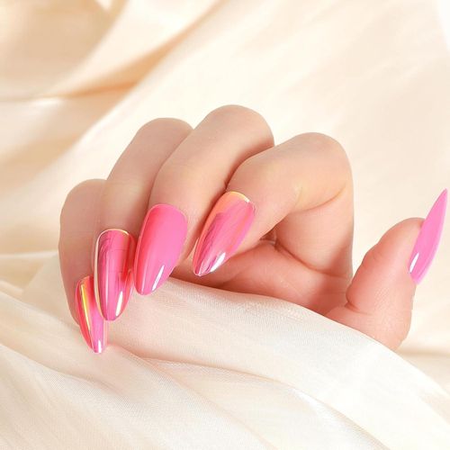 product_image_name-Generic-24 pieces French Long Bright Rose Red Press On Nails-6