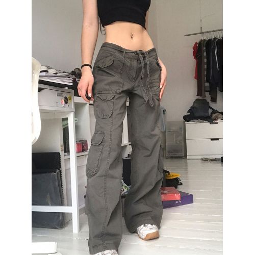 Grey Baggy Low Rise 90's Cargo Pants