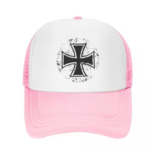 product_image_name-Fashion-Design Breathable Face Cap - Pink/White-1