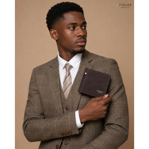 PABANI Executive Chesterfield Dark Brown Genuine Leather Wallet For Men - image 4