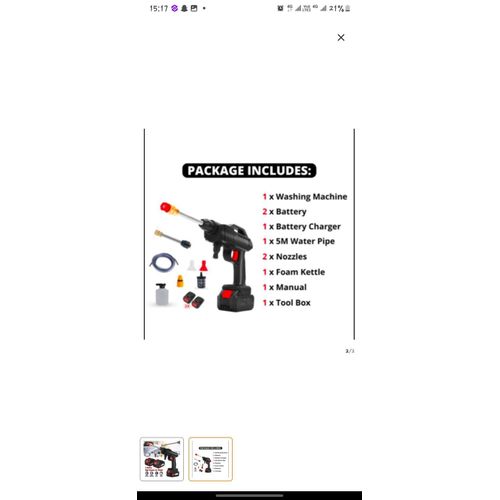 product_image_name-Generic-Rechargeable Cordless High Pressure Multi-purpose Car Washer  - Double Batteries-2