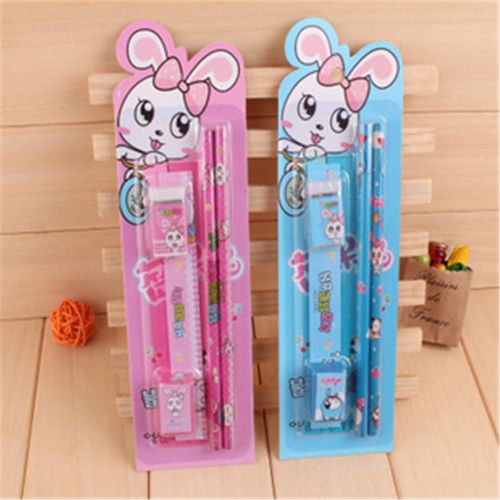 Kawaii Stationery Set Kawaii Pencil, Eraser, Sharpener, Ruler Back