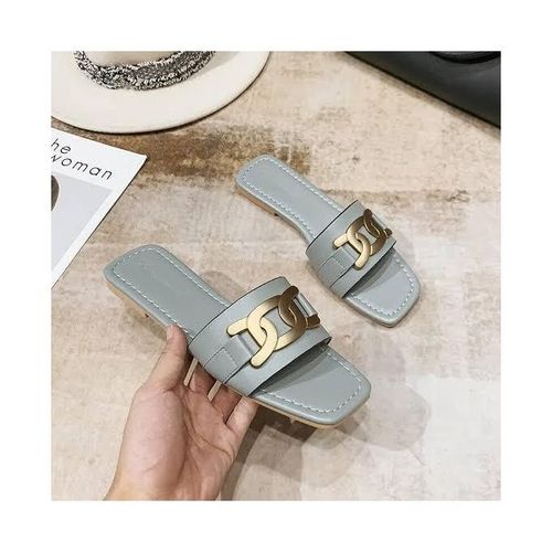 Female leather slippers store