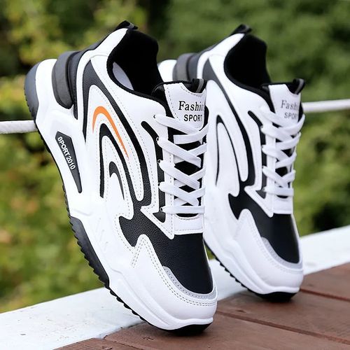 Sport Fashion Autumn Men's Leather Sneakers Fashionable And