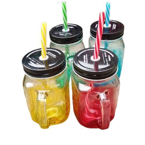 product_image_name-Generic-Mason Jar With Lids - For Drinks And Milk - 4pcs-1
