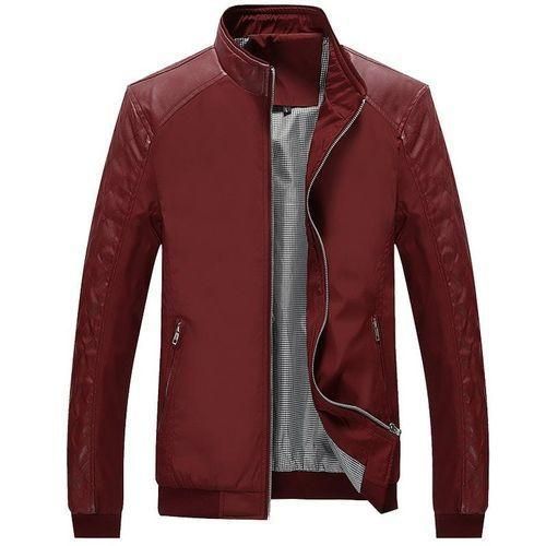 Slim pu leather casual jacket cheap