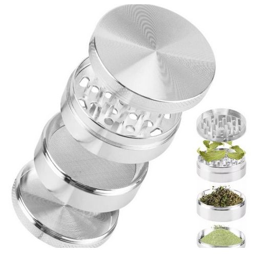 product_image_name-Generic- Aluminium Herb Spice Grinder Crusher  Medium Size 50 mm- Silver-3