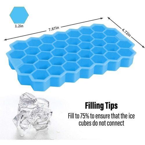 Honeycomb Ice Cube Tray Reusable Silicone Ice Cube Mold Bpa Free Ice Maker  With Removable Lid