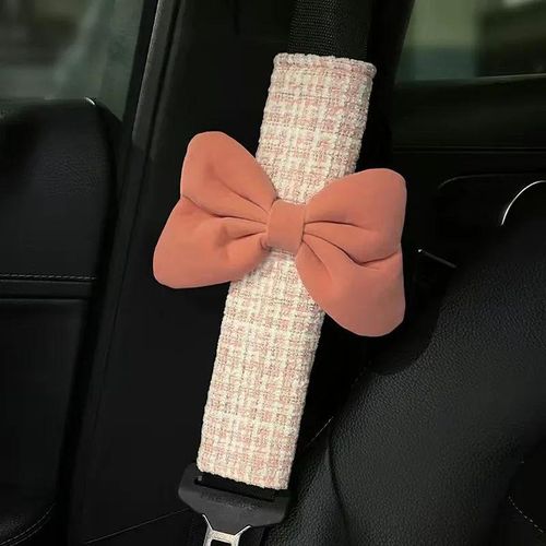 Generic Cute Fashion Cartoon Bow Style Shoulder Pads Car Interior Seat Belt  Shoulder Pads for Kids and Adults, Universal Fit