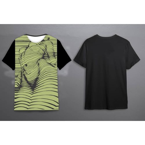 SMART CLOTHING CONTOUR DESIGN BLACK Polo T Shirt Round Neck MEN