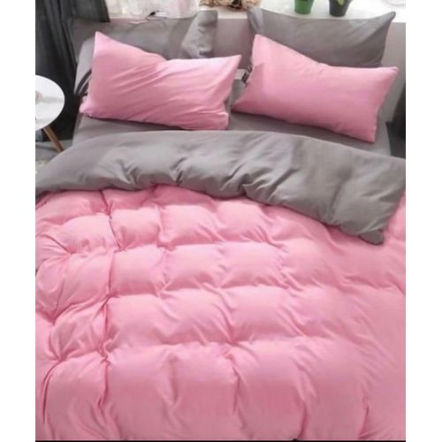 product_image_name-Generic-Reversible Bedsheet & Duvet Set – 2 Shade Pink & Grey Bedspreads and Pillowcase Bedding Set-1