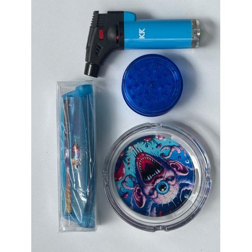 Toolkit GREEN PATTERN SMOKING SET(Quality lighter+weed moller+wild 1designer glass ash tray+weed grinder - image 2