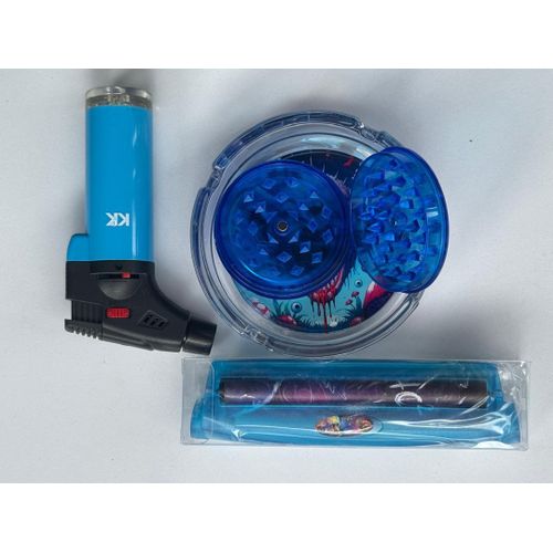 Toolkit GREEN PATTERN SMOKING SET(Quality lighter+weed moller+wild 1designer glass ash tray+weed grinder - image 3