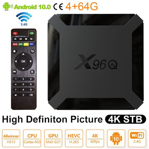 Generic CE Certification 4G+64GB TV Box 4K X96Q Android 10.0 Intelligent  H313 2.4G WIFI US PLUG