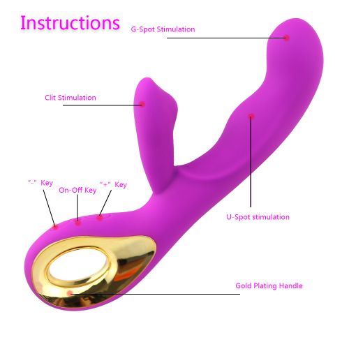 product_image_name-Generic-Rechargeable Rabbit Automatic SPeed Adjustable Dildo Vibrator Vaginal Massager Sex Toy-2