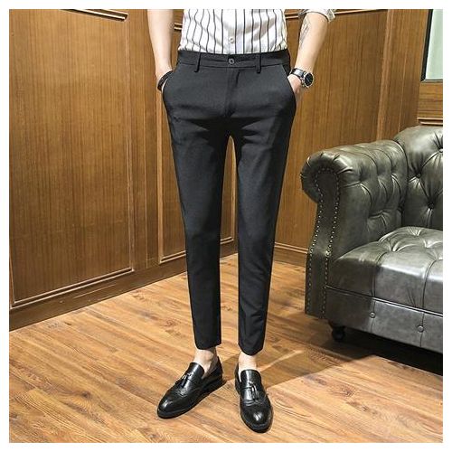 PlaidPlain Mens Stretch Skinny Fit Casual Business Pants 6101 Ankle Dress  Pants 6101 Blue 27 at Amazon Mens Clothing store