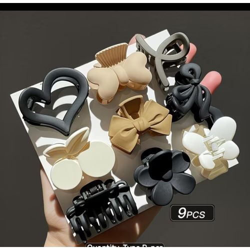 Generic 9 Piece Aesthetic Korean Mini Hair Claw Clip Gift Set