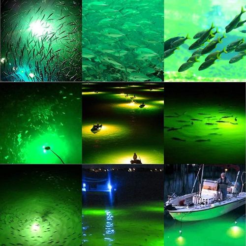 2x 12v Led Green Underwater Submersible Night Fishing Light Crappie Squid Boat  Fishing Light