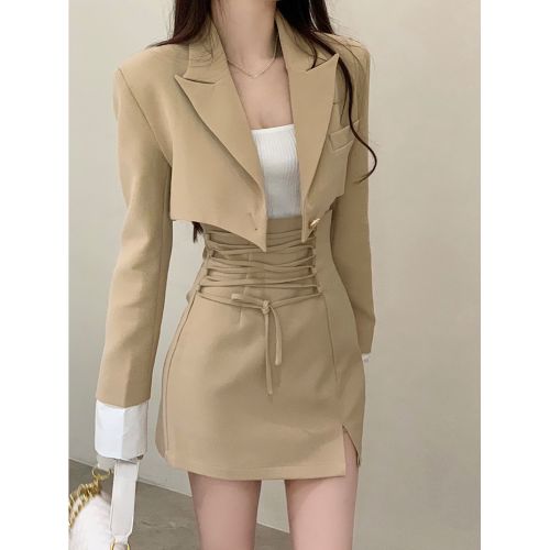 Fashion 2 Piece Dress Set Women Casual Y2k Crop Tops Elegant Jacket Coats Type S Jumia Nigeria
