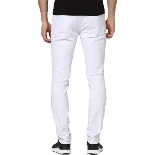 Fashion Plain Slim Fits White Knee Ripped Men s Stretchy Jeans