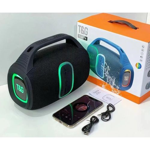 product_image_name-T&G-New Design TG-674 Custom BT Speaker With Fm Radio Wireless Speakers Strong Bass Portable Party Stereo Outdoor Subwoofer with RGB Light (BLUE) IPX5 30W-7