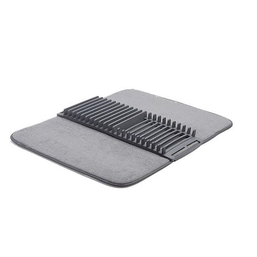 Generic Foldable Dish Drying Mat with Draining Plates Rack - Grey - image 2