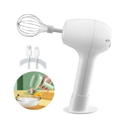 Wireless Electric Handheld Mixer USB Rechargable Milk Egg Beater with 2  Detachable Stir Whisks Kitchen Baking Accessories