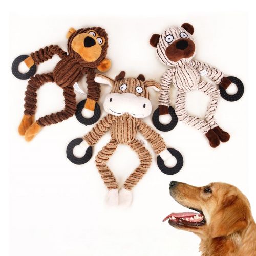 Pet Plush Stuffing Bear Doll Toy for Dogs, Puppy Bite Resistant Chewing Toy  Squeaky Toy for Teeth Cleaning