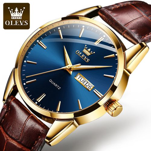 Olevs 6898 Men s Quartz Wrist Watch Double Calendar Waterproof Hd