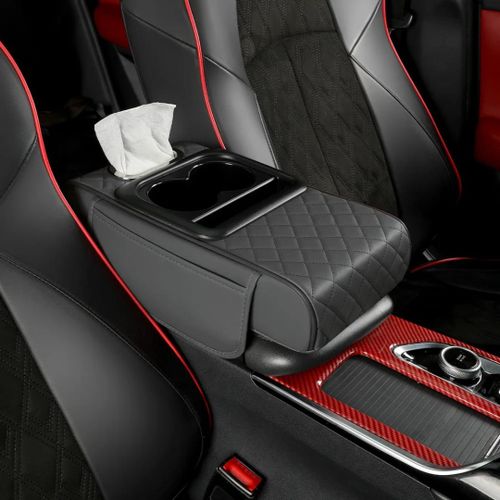 Generic Car Armrest Cover, Storage Pocket, Memory Foam Soft cup holder, tissue box
