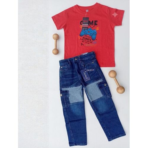Fashion Boys Polo +  Jeans Trouser