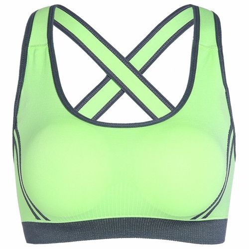 Fashion Women's Wireless Moving Comfort Sports Bra(Green)