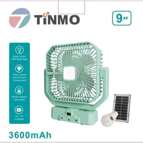 product_image_name-TINMO- 9 Inches 4 In 1 Rechargeable Table Bluetooth Fan + Solar Panel + LED Bulb-1