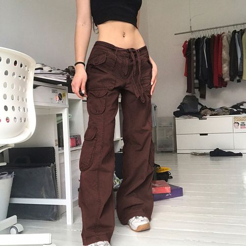 Cheap Suit Pants Women Korean Chic Casual Wide Leg Pants with Pockets  Office Lady Oversized Baggy Trousers | Joom