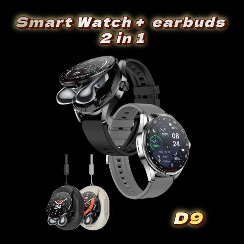 product_image_name-SupDevice-Local Stock-1.46-inch D9 headphone 2-in-1 smartwatch, 240mAh polymer lithium battery, Bluetooth call, health monitoring, NFC, compatible system, sports mode, 15-day battery life, Black-1