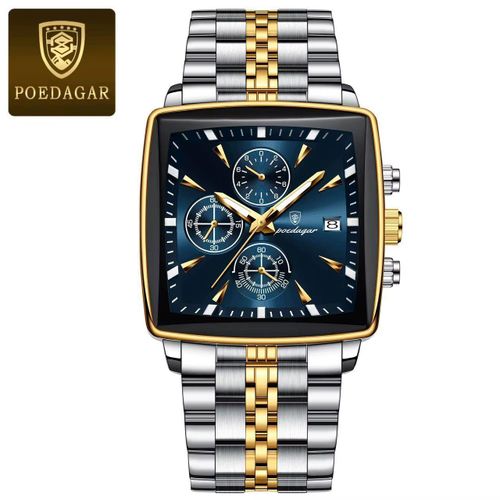 POEDAGAR High Quality Chronograph Men's Analog Chain Wristwatch