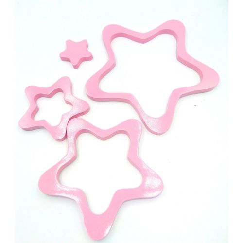 product_image_name-Generic-15pcs Acrylic Star Wooden Wall Sticker Pink-2